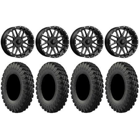 MSA Milled Bandit 18 ATV Wheels 37 MotoRally Tires Sportsman RZR Ranger