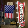 thumbnail image 5 of Game Room "Play At Your Own Risk" Double-Sided Marquee Sign with LED Bulbs Vintage Inspired Retro Home Decor for the Game Room, Man Cave, Garage, or Bar, 5 of 9