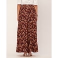 thumbnail image 4 of Moomaya Printed Maxi Skirt, Women's Elastic Waist Flowy Summer Long Skirt, 4 of 9