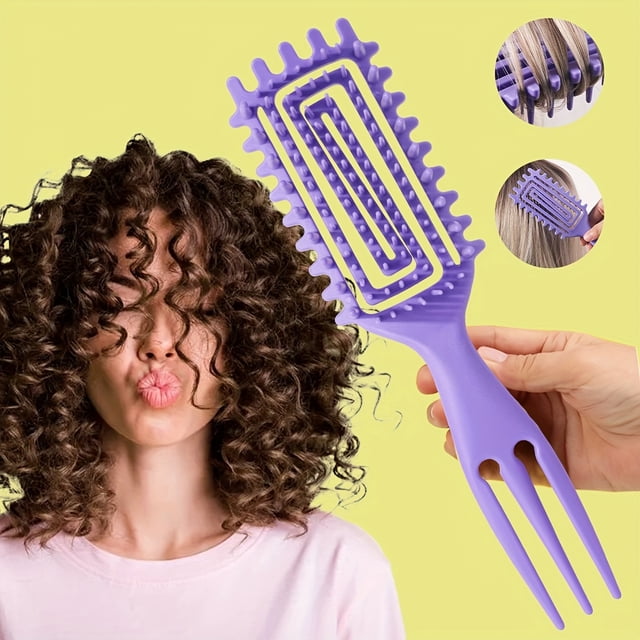 Cepillo Definidor de Rizos, Cepillo Peine Rulo para Rizado, Cepillo de Peinado para Cabello Rizado, Cepillo Definidor de Rizos para Mujer, Cepillo Rizador para Definir Bordes y Levantar el Cabello ...