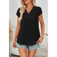 thumbnail image 4 of Lightweight Women's Loose Fit T Shirt V Neck Design Breathable Fabric Tops Solid Color Casual Blouse Comfort Wear, 4 of 9