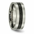 thumbnail image 4 of Titanium Polished w/Black Carbon Fiber Inlay Flat 8mm Band, 4 of 6