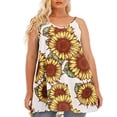 thumbnail image 2 of USSUMA Womens Summer Tops Plus Size Flowy Tank Tops T-Shirts for Women Trendy Sunflower Graphic Womens Blouses and Tops Dressy Sleeveless v Neck Tunic Plus Size Shirts for Women, 2 of 5