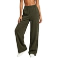thumbnail image 3 of PNTUTB Women's Activewear Pants Stylish Solid-Color Versatile Pants Casual Stretchy High-Waisted Loose Comfortable Wide-Leg Pants with Pockets, 3 of 7