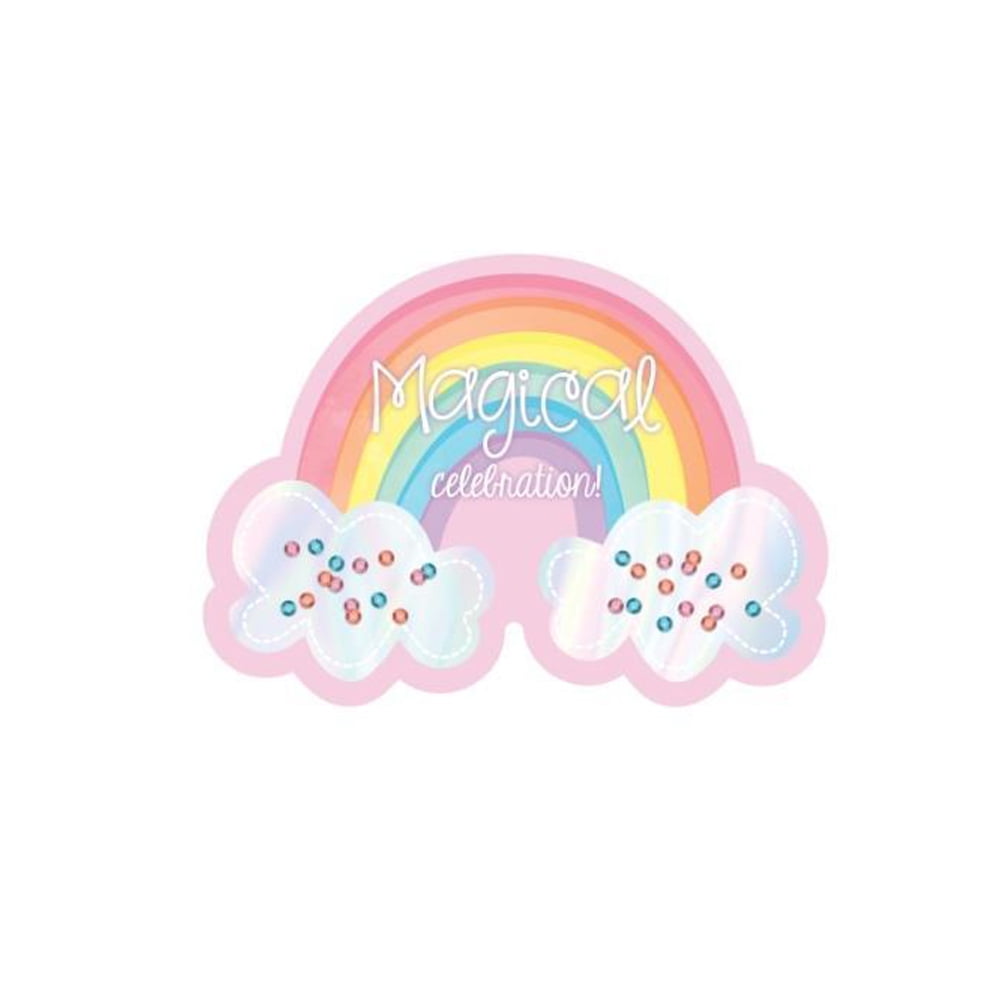 Rainbow Magical Celebration Birthday Invitations 16 Count Save The Date Walmart Com Walmart Com