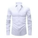 thumbnail image 2 of pstuiky camisas de manga larga para hombre, Camisa informal de color liso con botones, manga larga, cuello vuelto, transpirable y elástica para hombre camisetas de hombre m, 2 of 7