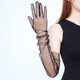 thumbnail image 1 of Guantes de tul con lunares negros para mujer, para cenas, para el verano, con dedos completos, sexys, para fotos, 1 of 6