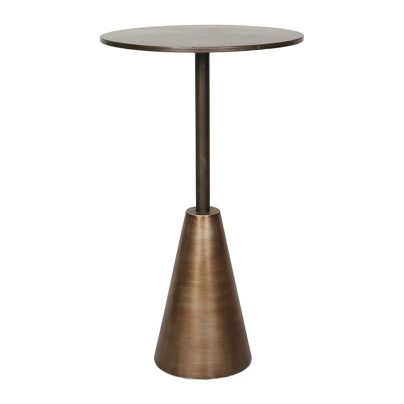 Nyla Round Bronze Pedestal End Table