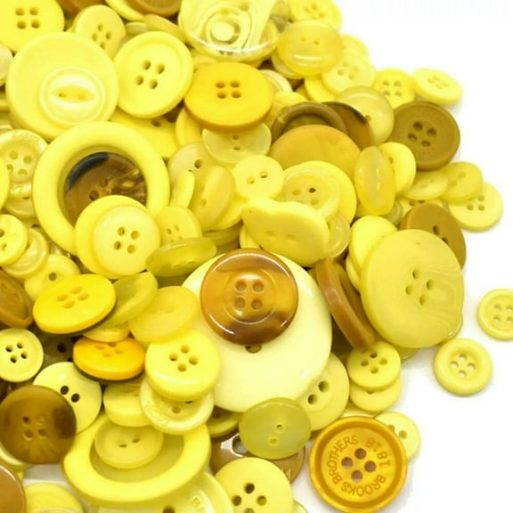U8MO 50 Resin Buttons Colorful Yellows Jewelry Making Sewing Supplies Assorted Lot