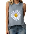 thumbnail image 4 of GEWSEY Vintage Mandala Graphic Tank Tops for Women Summer Beach Graphic Loose Tanks Vest USA Flag Vacation Racerback Tank Cami Light Gray, M, 4 of 6