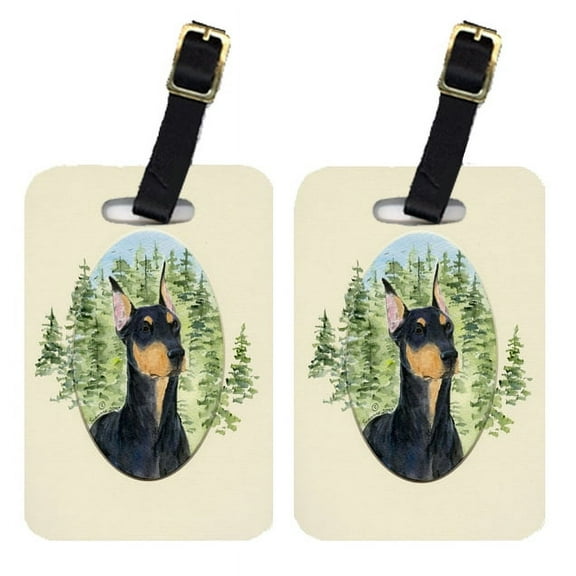 Pair of 2 Doberman Luggage Tags