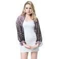 thumbnail image 2 of Transparent Été Gilet à Manches Longues Climatisation Plage Cardigan Fin Fleur Violette, 2 of 8