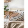 thumbnail image 3 of 1 Pack Outdoor Throw Pillow, Brown Ombre Waterproof Pillow with Insert Included, Modern Geometric Abstract Aesthetic Cream Decorative Accent Cushion Lumbar Pillows for Patio Porch, 12 x 20 In, 3 of 8