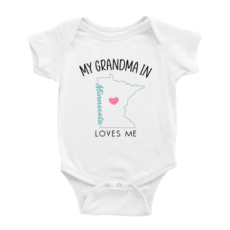 

My Grandma In Minnesota Loves Me Baby Clothing For Boy Girl Bodysuits 3-6 Months