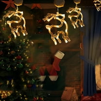 Christmas LED Light Decoration with Suction Cup Hook, Snowflake and Snowman Battery-Powered Indoor Holiday Window Lights, Warm White Xmas Window Display