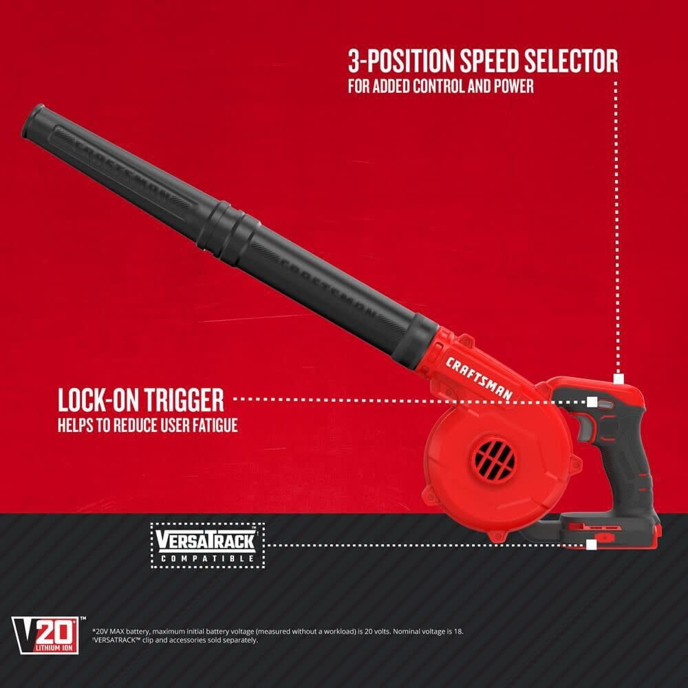 Craftsman V20 Cordless Leaf Blower, 125 mph, Bare Tool Only CMCBL0100B
