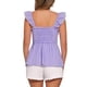 thumbnail image 3 of INSPIRAR CHIC Blusa de cuadros de peplum sin mangas con escote cuadrado para mujer, verano, color púrpura, 3 of 6