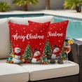 thumbnail image 4 of Red Christmas Snowman Outdoor Waterproof Pillow Covers, Winter Snowflake Green Xmas Tree Decorative Square Throw Pillowcase Sofa Cushion Sham for Patio/Couch/Chair, 16"x16" 2 Pack, 4 of 8