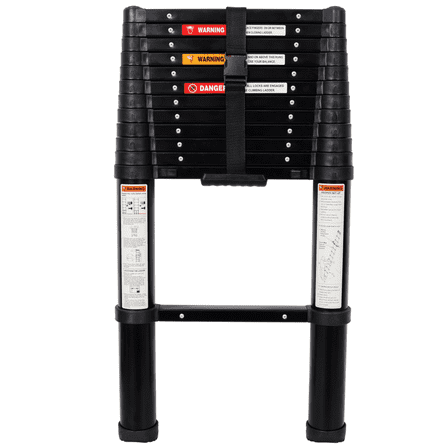 12.5FT Telescopic Ladder with Safety Lock & Non-Slip Feet 330lb Capacity