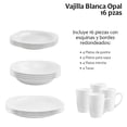 thumbnail image 4 of Vajilla Moderna Cuadrada De Opal Resistente 4 Personas 16pzs Color Blanco, 4 of 5