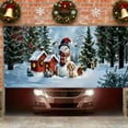 thumbnail image 6 of Feltree Christmas Garage Background Banner for Holiday Decor - Wrinkle-Resistant Polyester Fabric, 157x70.8 Inch, Photography Props for Parties and Festive Scenes, 6 of 7