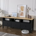 thumbnail image 4 of DIYART Wooden TV Stand, Entertainment Center for TVs Up to 65", Modern Media Console with 3 Cabinets, TV Console for Living Room Bedroom, Black, 4 of 9