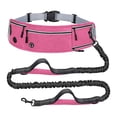 thumbnail image 4 of Correa para perros, manos libres, ajustable, cinturón, material reflectante, amortiguador elástico Rosa, 4 of 9