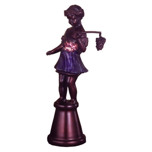 Meyda Lighting 15.5'H Silhouette Bacchus Boy Accent Lamp, Purple/Blue - 24099