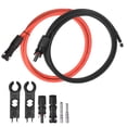 thumbnail image 1 of Cable Solar 6 Pies 8 AWG 10mm2 Cobre Estañado con Conector Hembra y Macho Negro Rojo Unique Bargains, 1 of 8