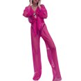 thumbnail image 2 of VISgogo, 2 uds., ropa de playa de tul para mujer, cárdigan de manga larga transparente de Color sólido + conjunto de pareo de pantalones largos para mujer, S/M/L VISgogo  moda, 2 of 9