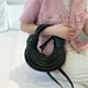thumbnail image 3 of Bolso bandolera tejido para mujer, bolso de mano pequeño de cuero, bolso de pan anudado, bolso tipo cartera con asa superior para fideos., 3 of 5