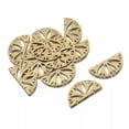 thumbnail image 2 of GKNET 10X Textured Raw Brass Half Round Cut Lotus Semi Circle Connectors For Jewelry, 2 of 5