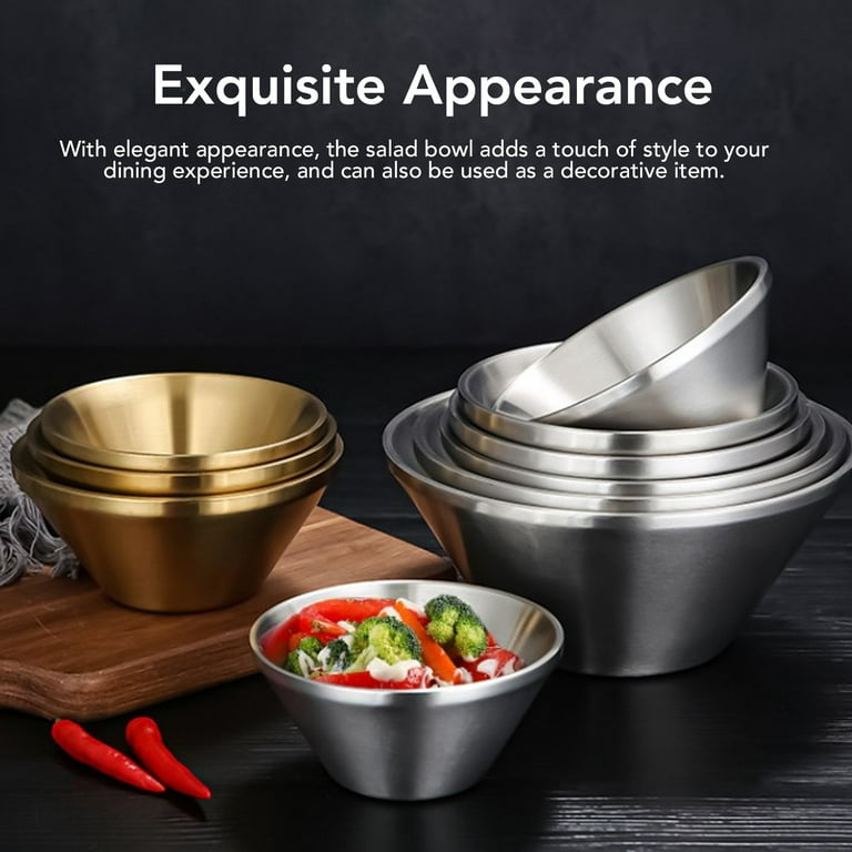  Gigicloud Stainless Steel Mixing Bowl, 304 Stainless Steel Deep  Bowl Deep Anti-flying Design Kitchen Metal Bowls for Cooking Baking Mixing  Marinating Cake Bread Salad: Home & Kitchen