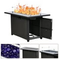 thumbnail image 2 of Ainfox 43'' Outdoor 2 in 1 Propane Fire Pit Table, Firepits for Outside Patio Deck Garden with Glass Wind Guard, Black, 2 of 7