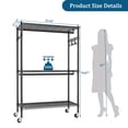 thumbnail image 7 of Miniyam Heavy Duty Rolling Garment Rack with Wheels, Adjustable Shelves and Double Rods, 300 lb Capacity, 7 of 7