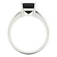 thumbnail image 4 of 2 ct Asscher Cut Natural Onyx Solitaire 18K White Gold Womens Engagement Ring, 4 of 5