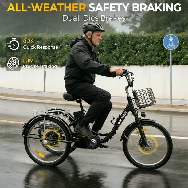 3 wheel electric bicycle XP Trike2 Stratus White Tricycle Eunorau New-Trike 2.0 Folding Electric