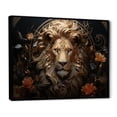 thumbnail image 2 of Designart "Luminous Radiance Of The Bronze Lion" Animals Lion Floater Framed Canvas Wall Art, 2 of 5