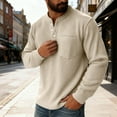 thumbnail image 3 of Men's Corduroy Sweatshirts Casual Long Sleeve Henley Shirts Lightweight Button Up Ribbed Pullover Tops, 3 of 6