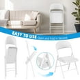 thumbnail image 3 of SUGIFT Padded Seat and Metal Back Folding Chair, White, 4 Pack, 3 of 7