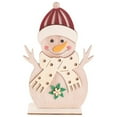 thumbnail image 2 of Fiudx Ofertas relámpago Adornos navideños de madera hechos a mano para el hogar, estilo muñeco de nieve anciano, 2 of 2