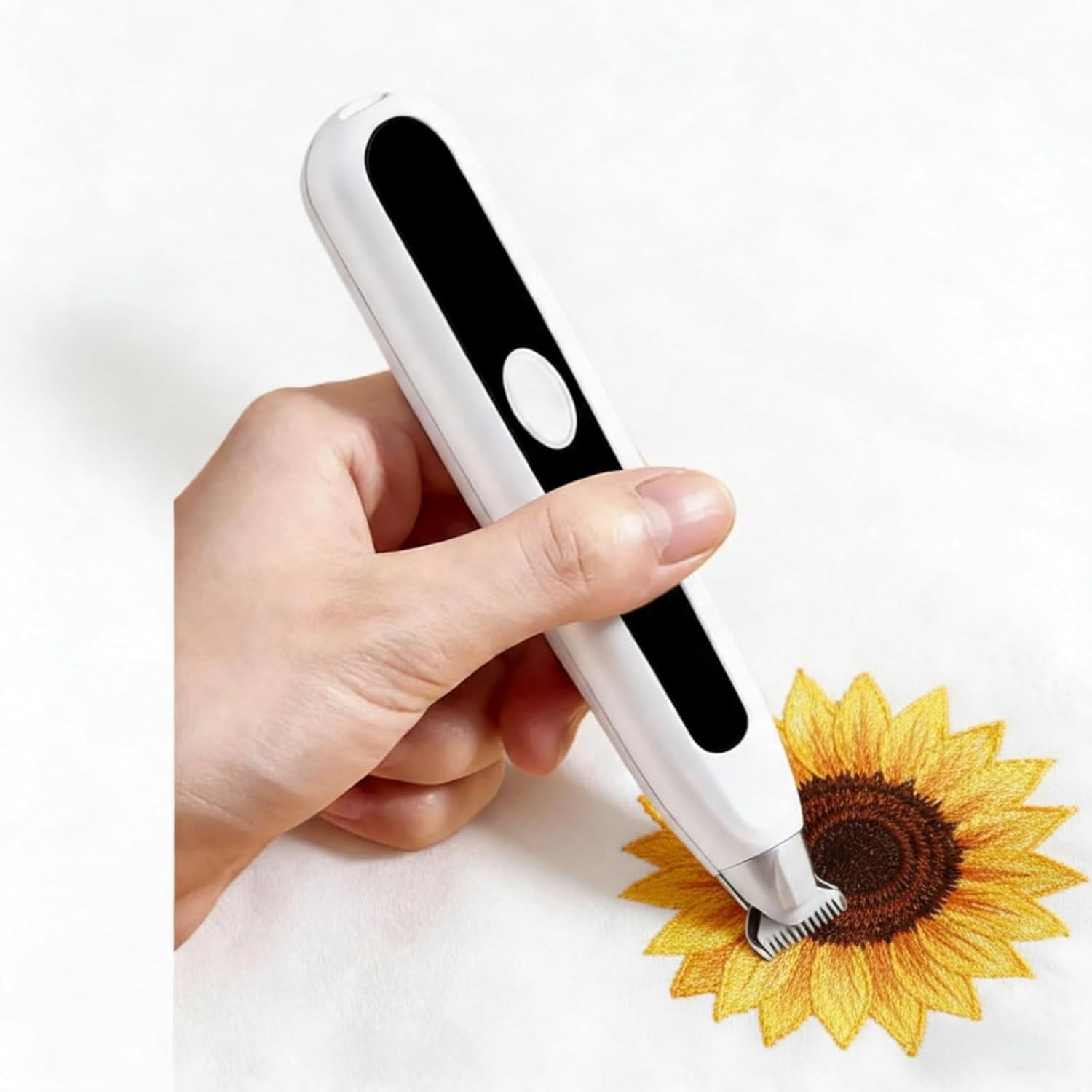 Electric Stitch Eraser for Embroidery – Rechargeable Stitch Remover Tool, Stitch Remover, Stitch Eraser, Handy Dandy Stitch Remover, Electric Seam Ripper, Embroidery Removal Tool (White)