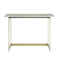 thumbnail image 3 of Walker Edison Modern Writing Computer Desk, White Faux Marble/Gold, 3 of 10