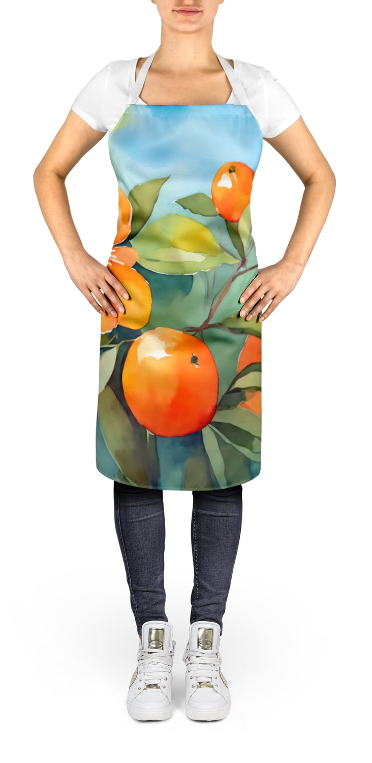 Florida Orange Blossom in Watercolor Apron 27 in x 30 in