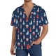 thumbnail image 1 of Balery Cartoon Lighthouse Camisa Casual de Manga Corta con Botones para Hombre, Texturizada, Estilo Cubano, para Playa, Verano-X-Large, 1 of 5