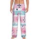 thumbnail image 1 of Fotbe Pink Striped Flamingo Pantalones de Pijama para Hombre, Pantalones de Dormir, Pantalones de Casa con Cintura Ajustable y Bolsillos-Small, 1 of 6