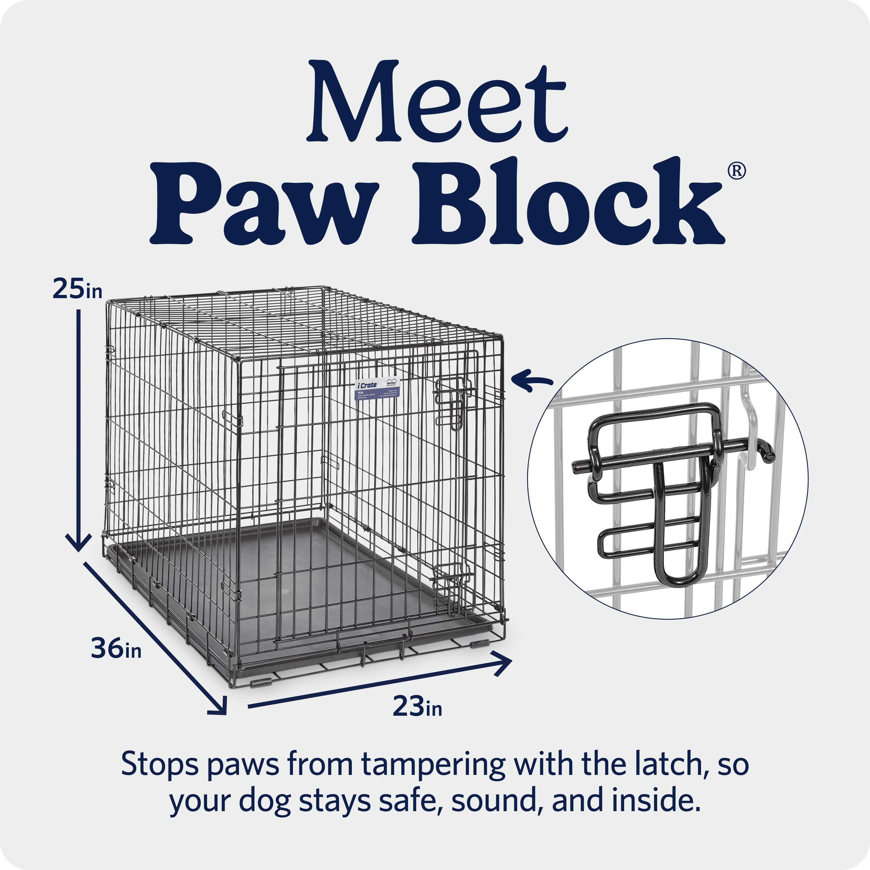 MidWest Homes for Pets 36-nch iCrate Folding Dog Crate with Divider Panel, Leak-Proof Tray & Secure Latches – Metal Wire Kennel for Medium Large Breeds – Portable, Durable & Easy to Assemble