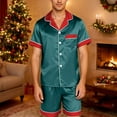 thumbnail image 2 of Elegant Satin Pajama Set Short Sleeve Button Down Top And Soft Shorts For Home Relaxation Cozy Nightwear Comfort, 2 of 4