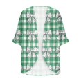 thumbnail image 3 of SDNall Womens Fashion Casual Spring and Summer Print 1/2 Sleeve Cardigan Top, 3 of 5