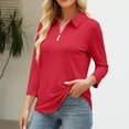 thumbnail image 4 of Seductiva Women's Classic-Fit Short Sleeve Women's 3/4 Sleeve Tops V Neck Button Shirts Casual Basic Tees Blouse Casual Dressy Fashion Trendy Clothes 2025 Summer Casual Tee Tops, 4 of 6